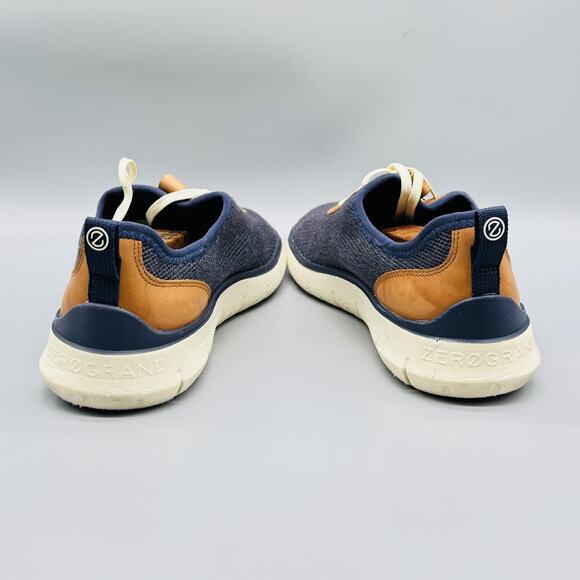 Cole Haan Shoes Mens 9.5 Blue Knit Zerogrand Lace Up Casual Sneakers Comfort - Picture 6 of 11